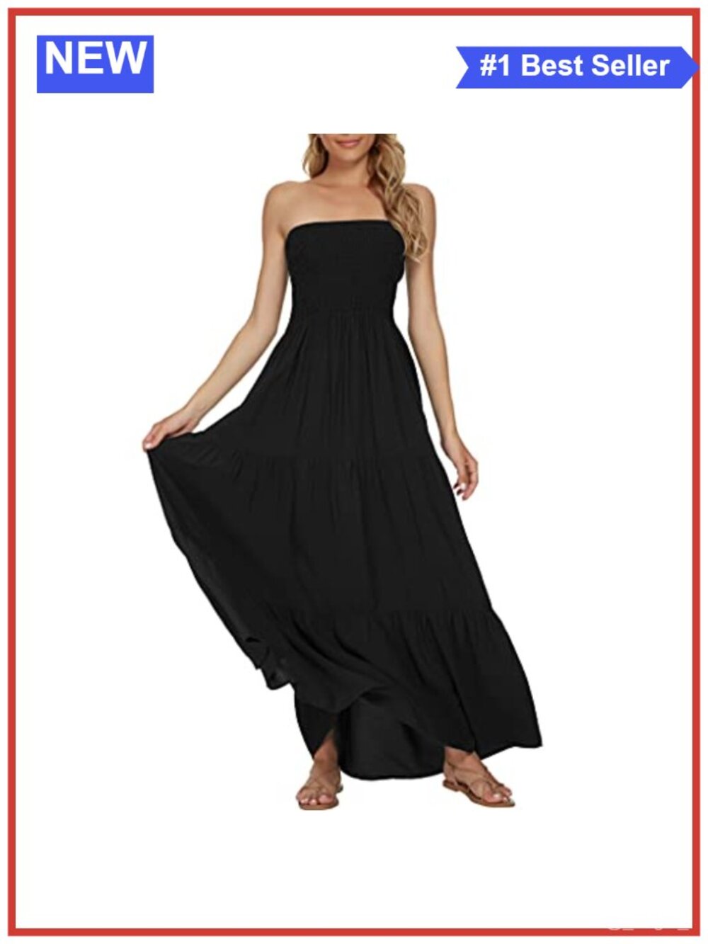 Timathous Strapless Tube Top Maxi Dress Off Shoulder Beach Dress